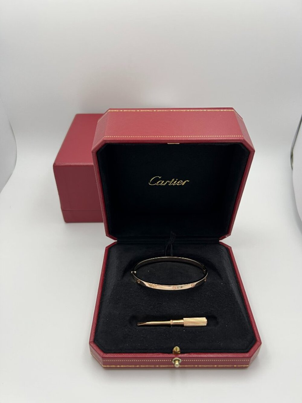 Authentic Cartier LOVE Bracelet Small Model 18K Rose Gold Size 17 Full Set